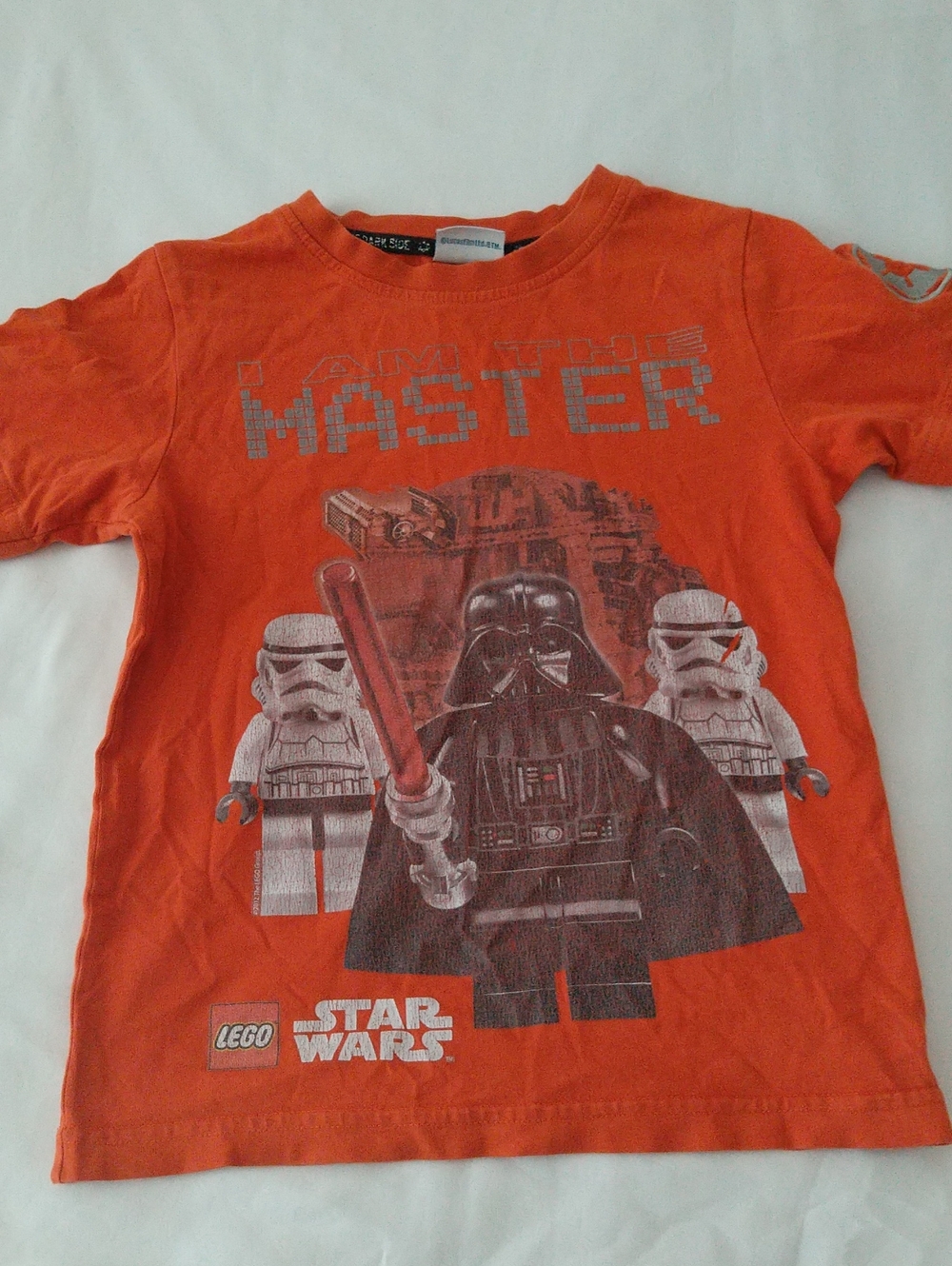 LEGO Star Wars Orange "I Am The Master" Kids Tee Size 5 Yrs